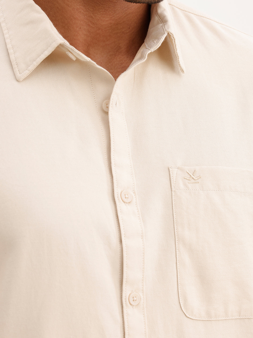 Regular Fit Solid Full Sleeve Shirt | Beige | WWSH0861MAZ