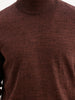 Solid Regular Fit Turtle Neck Sweater | Brown