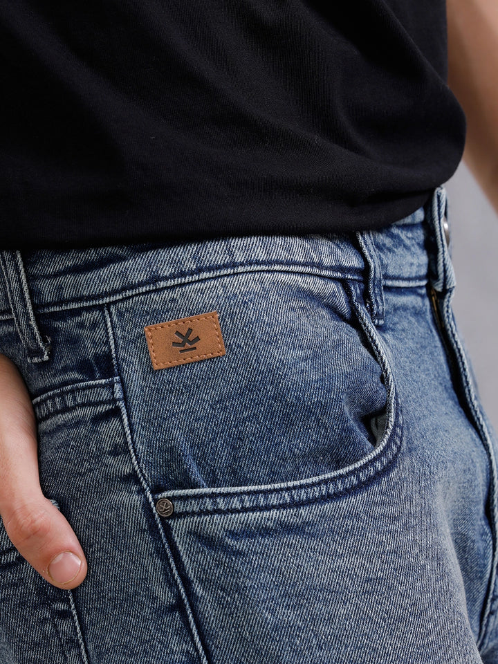 Heavy Fade Straight Fit Jeans | Blue