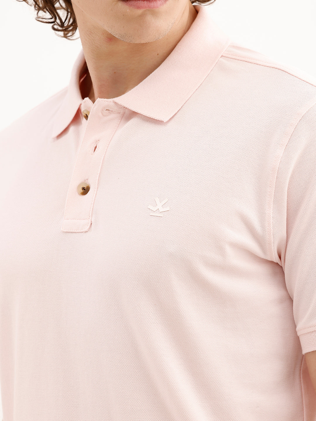 Solid Slim Fit Polo T-Shirt | Pink