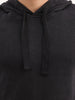 Solid Comfort Fit Hooded Sweater | Black