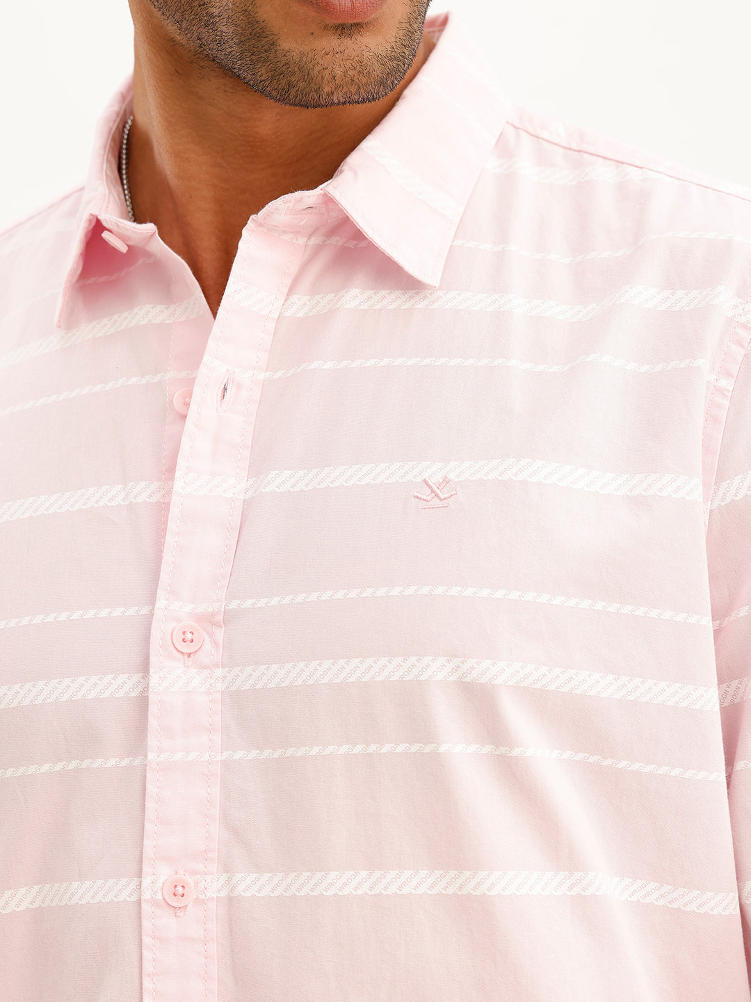 Regular Fit Striped Shirt | Pink | WMSH0559