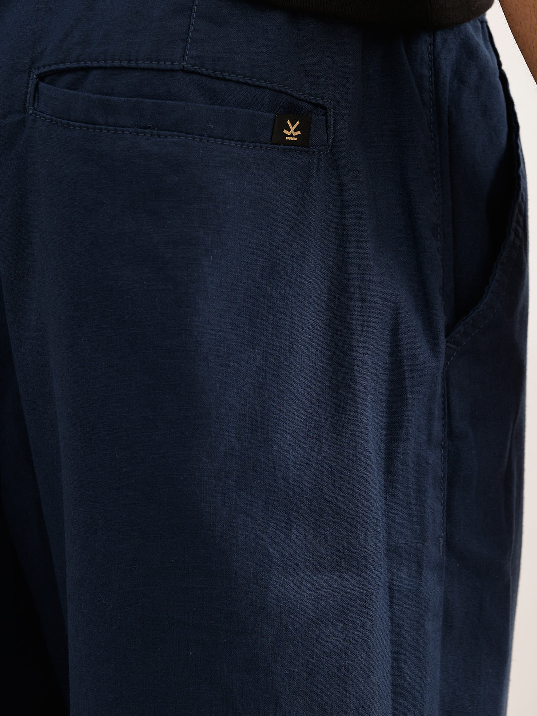 Classic Solid Loose Fit Trouser | Navy Blue