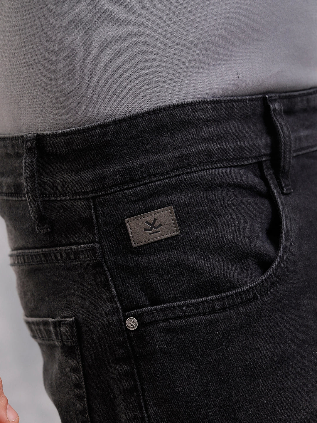 Skinny Crop Vintage Wash Jeans Black