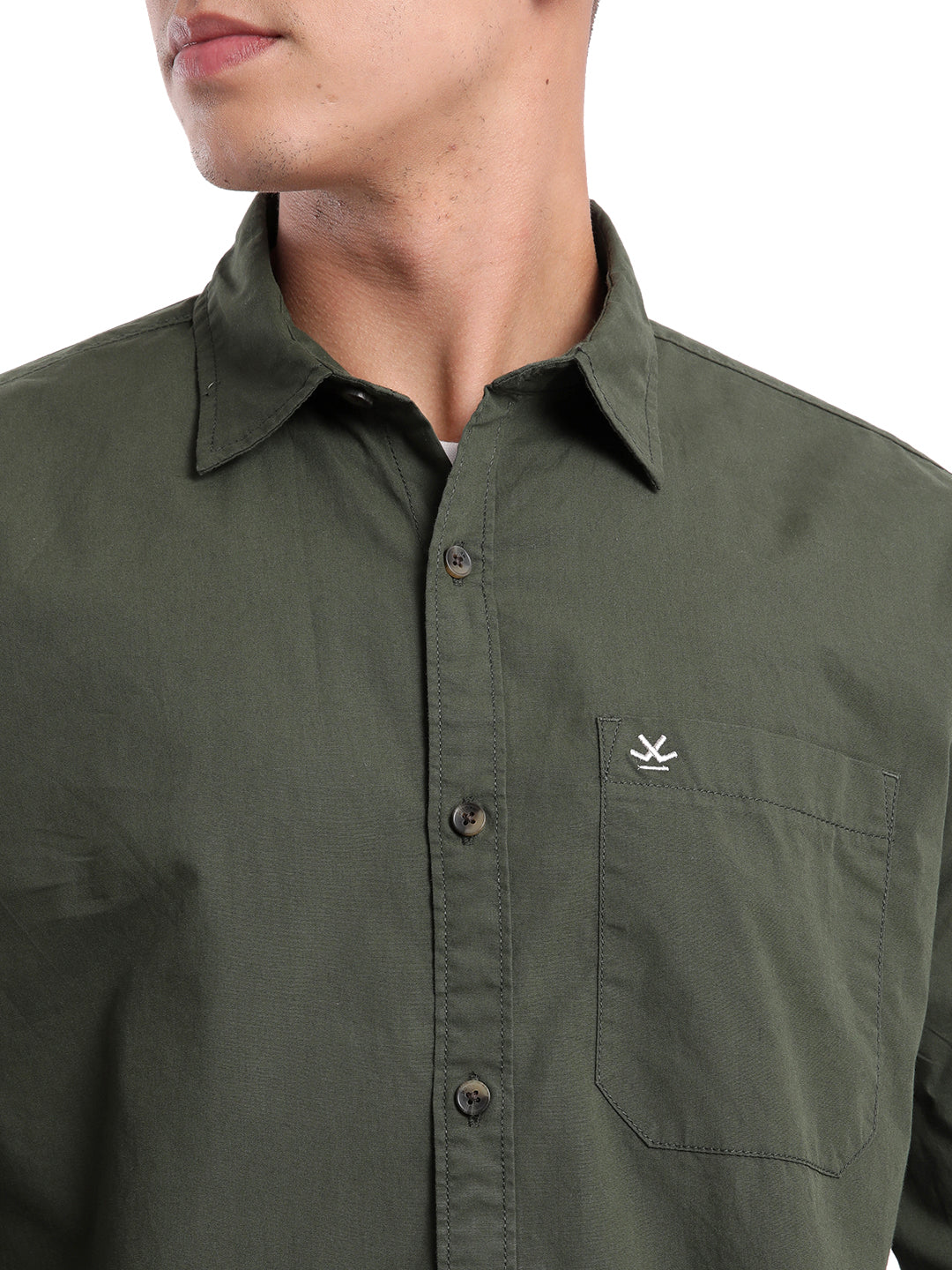 Elite Solid Olive Long Sleeve Shirt