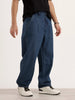 Loose Pleate Fit Denim Jeans | Blue