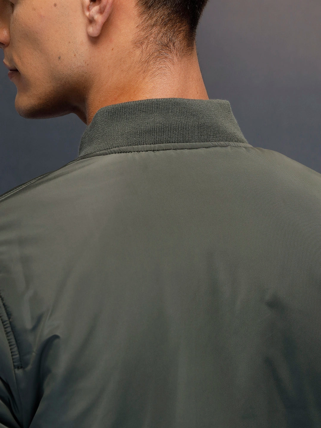 Men's causal regular fit bomber jacket | Olive