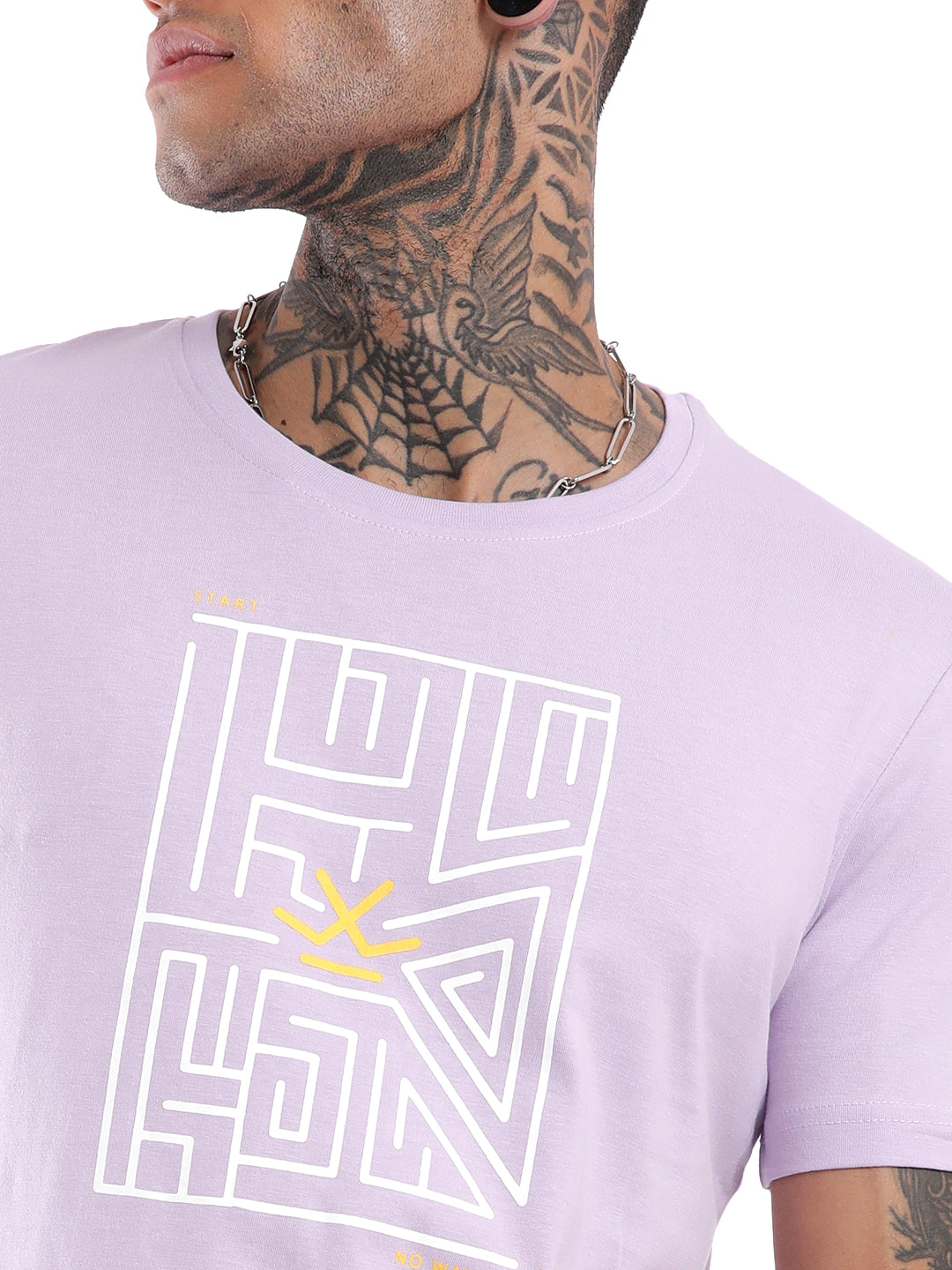 Purple Maze Printed T-Shirt