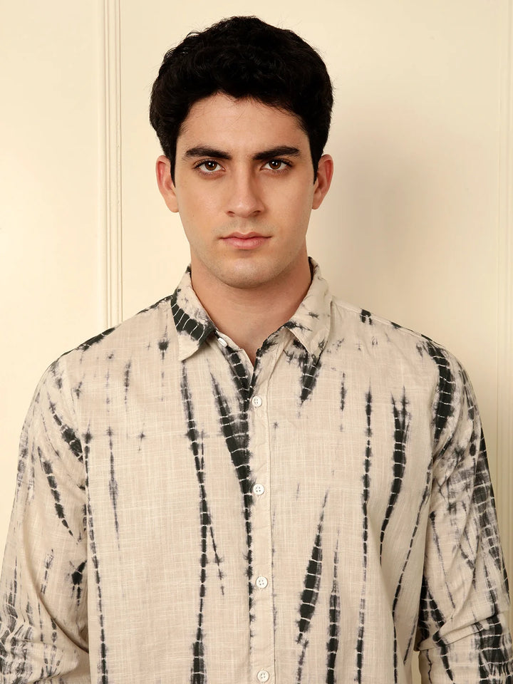 Beige Dyed Full Sleeve Shirt