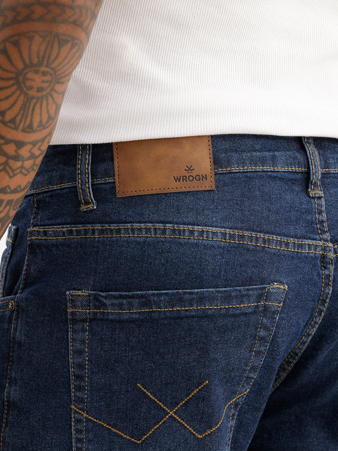 Washed Slim Fit Denim Jeans | Dark Blue