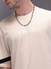 Placement Printed Oversized T-Shirt | Beige