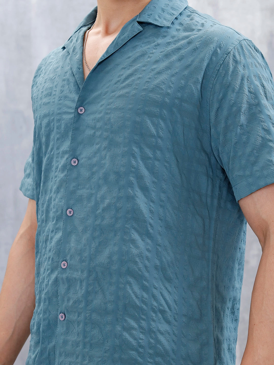 Wrogn Mens Casual Textured Comfort Fit Shirt | Green