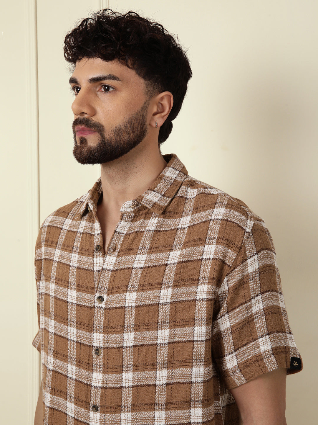Buy Light Brown Check Shirt | Mens Short Sleeve Check Shirts | Wrogn Buy Light Brown Check Shirt | Mens Short Sleeve Check Shirts | Wrogn