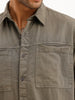 Solid Double Pocket Full Sleeve Shirt | Dark Grey | WSH01FSCM7036W