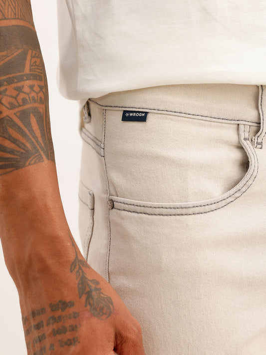 Contrast Stitch Slim Fit Denim Jeans | Grey