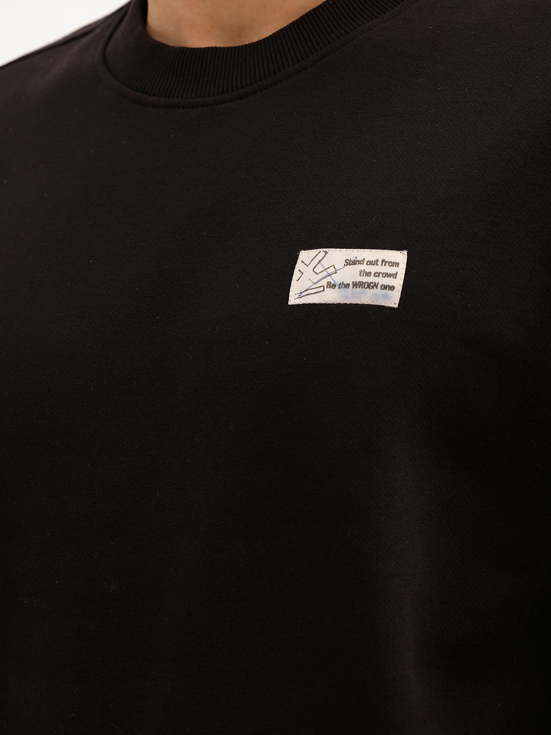 Classic Placement Patch Detail Sweatshirt | Black