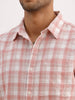 Slim Fit Checkered Full Sleeve Shirt | Pink