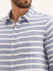 Regular Fit Striped 100% Cotton Shirt | Blue