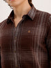 Slim Fit Checkered Shirt  | Brown