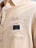 Oversized Fit Double Pocket Solid Shirt | Beige