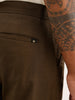 Solid Straight Fit Cotton Trousers | Olive