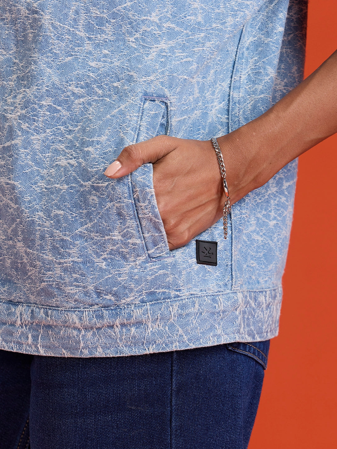 Frostwave Textured Zip Jacket | Blue