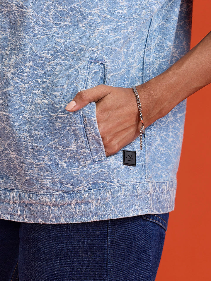 Frostwave Textured Zip Jacket | Blue