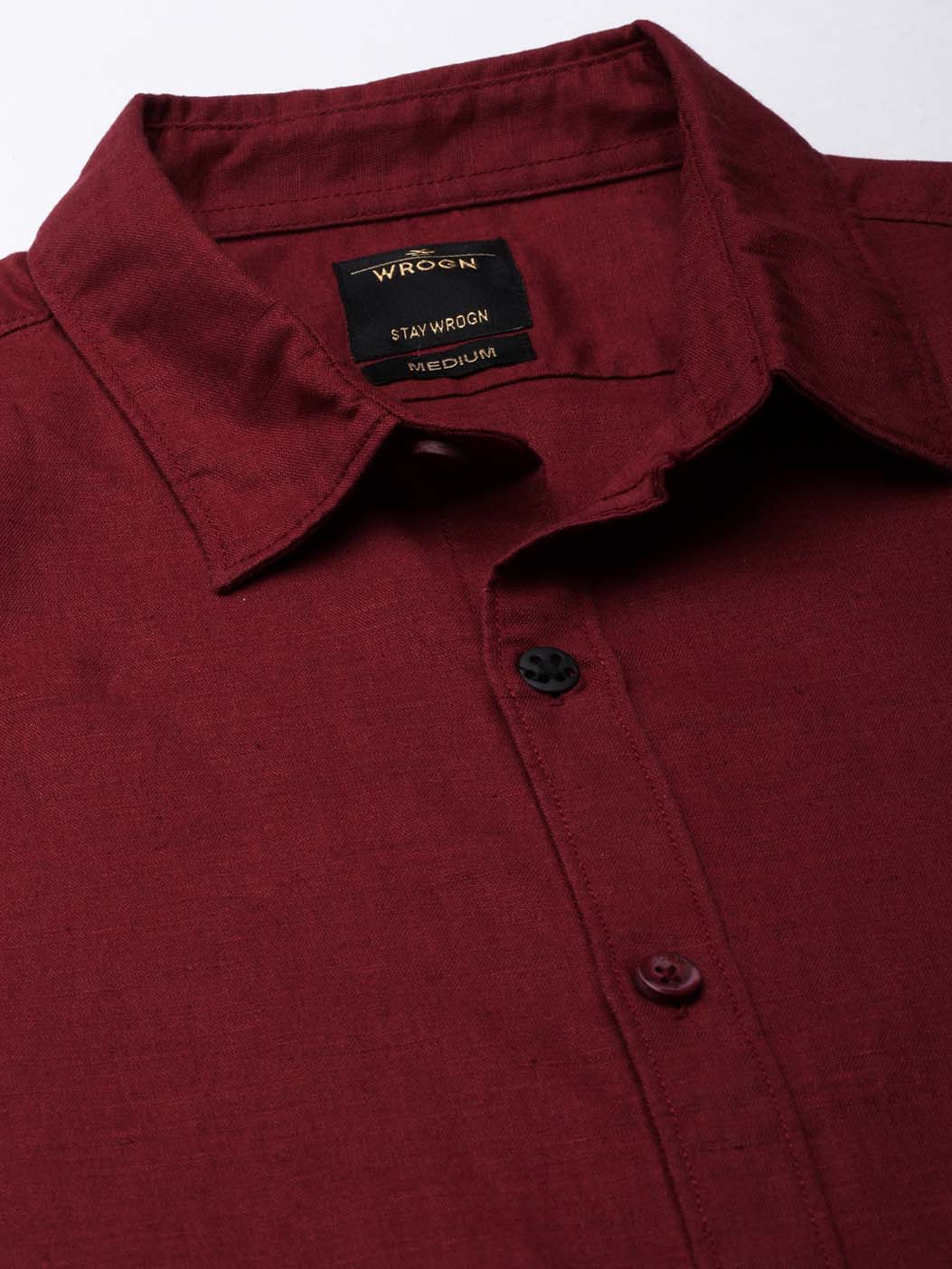 Maroon Linen Full Sleeve Shirt