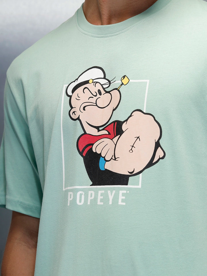 Wrogn Comfort Fit Graphic Printed T-Shirt | Light Green