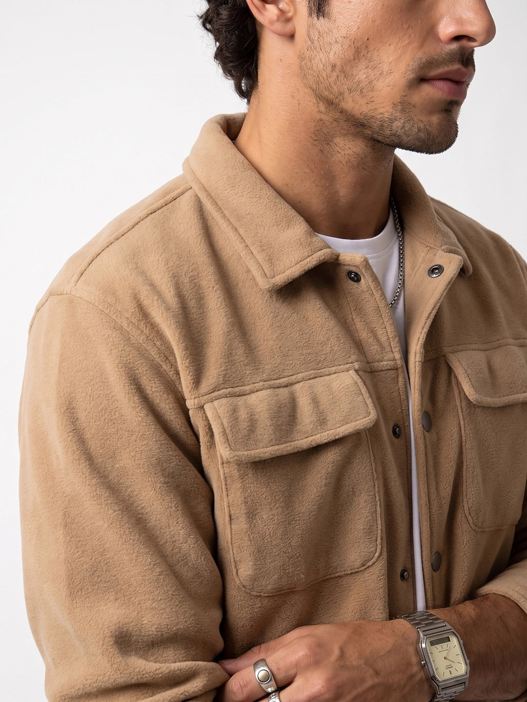 Classic Oversized Double Pocket Jacket | Beige