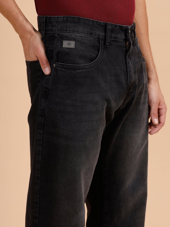 Solid Light Fade Anti Fit Jeans | Dark Grey