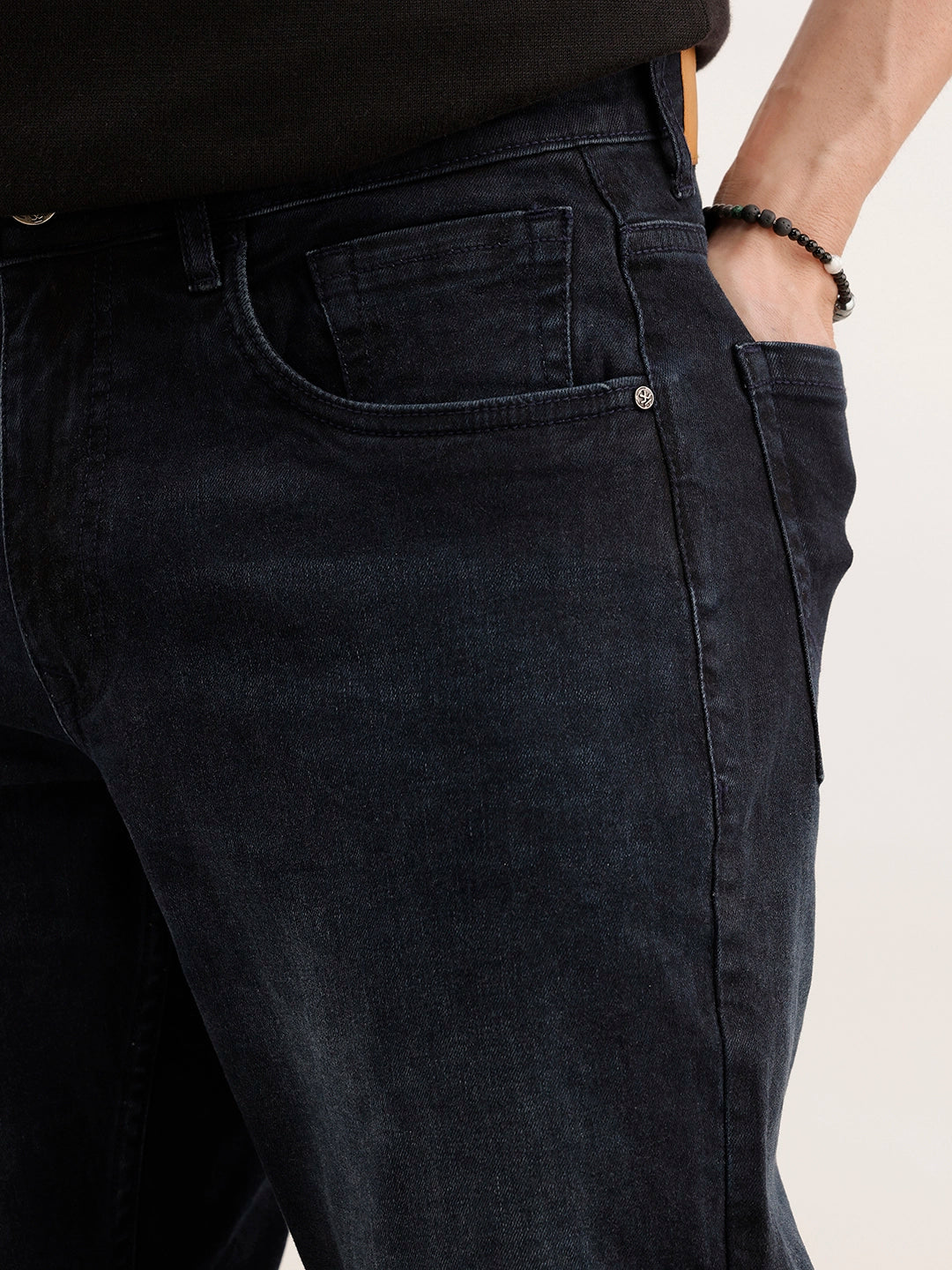 Faded Straight Fit Denim Jeans | Blue