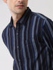 Striped Open Dobby Indigo Shirt