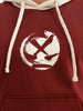 Placement Printed Contrast Hooded Sweatshirt | Maroon