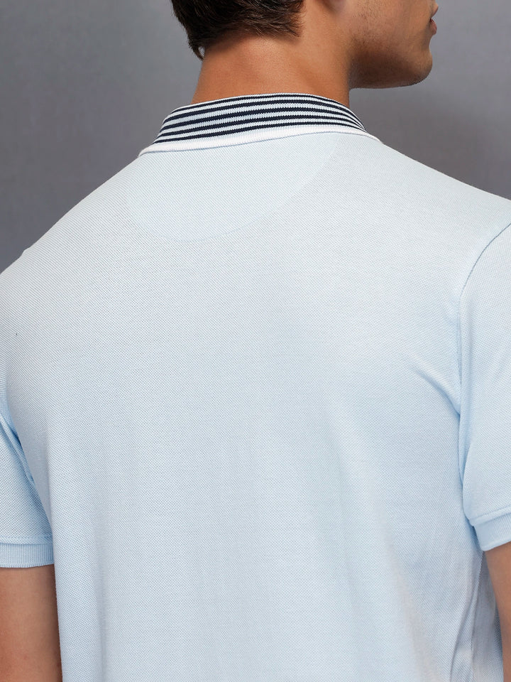 Classic Tipping Collar Polo T-Shirt   |  Light Blue