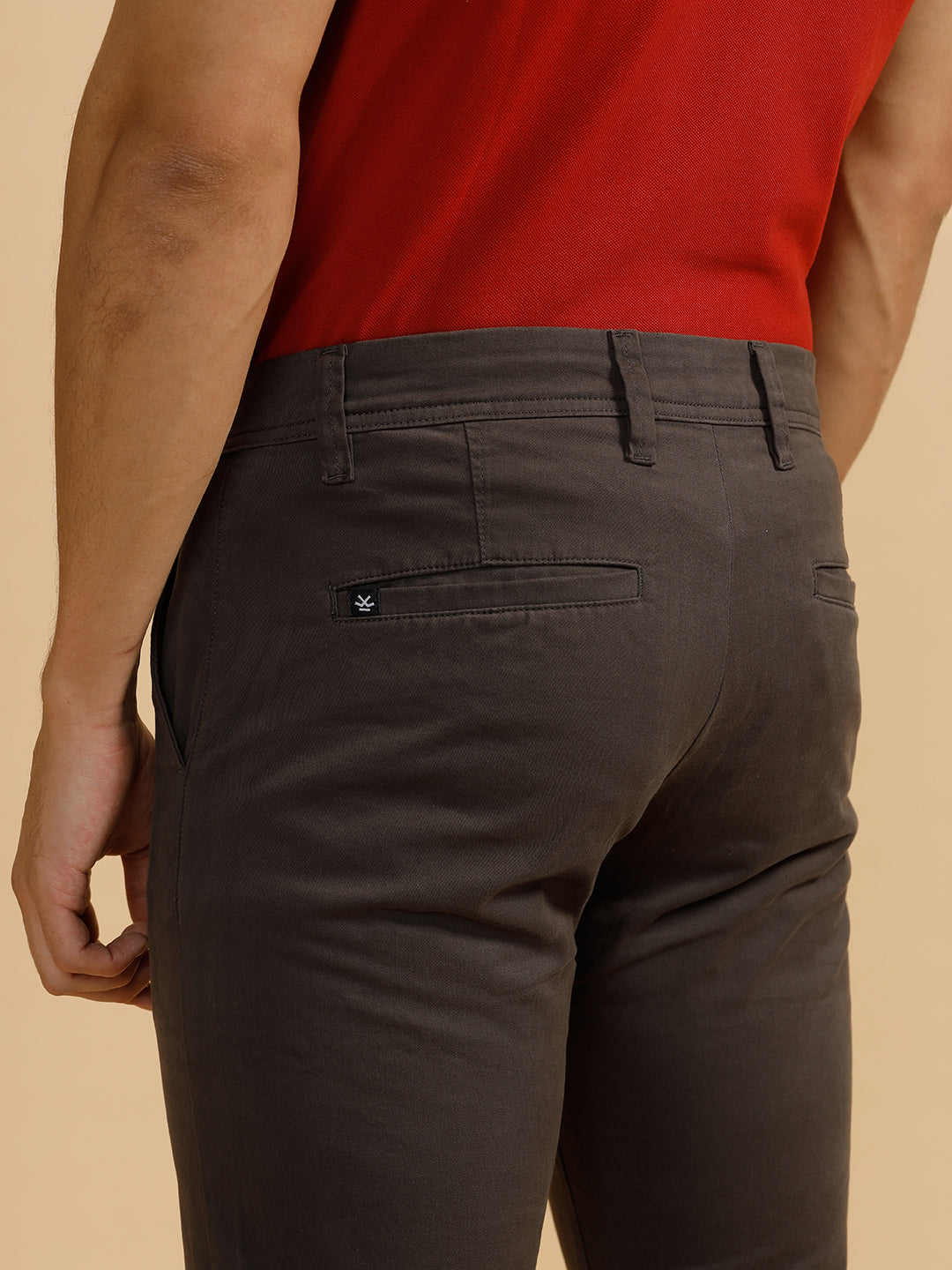 Solid Slim Fit Trouser | Brown