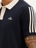Slim Fit Side Stripe Polo T-Shirt | Navy Blue