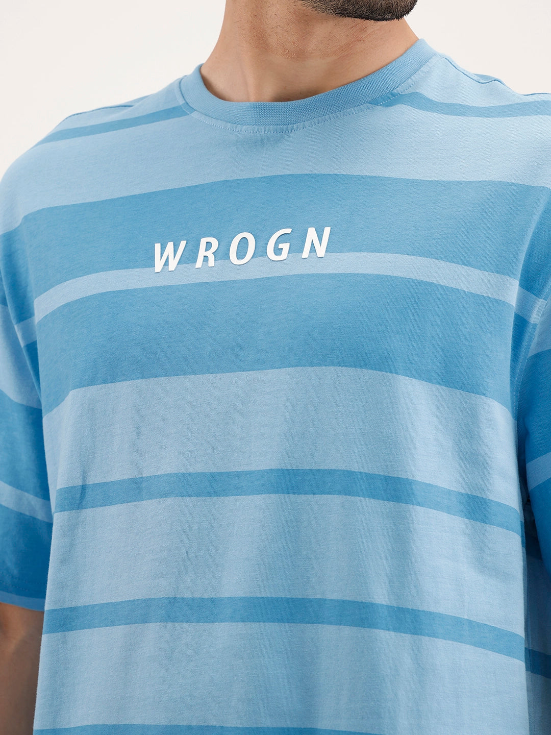 Claasic Oversized Striped T-Shirt | Blue