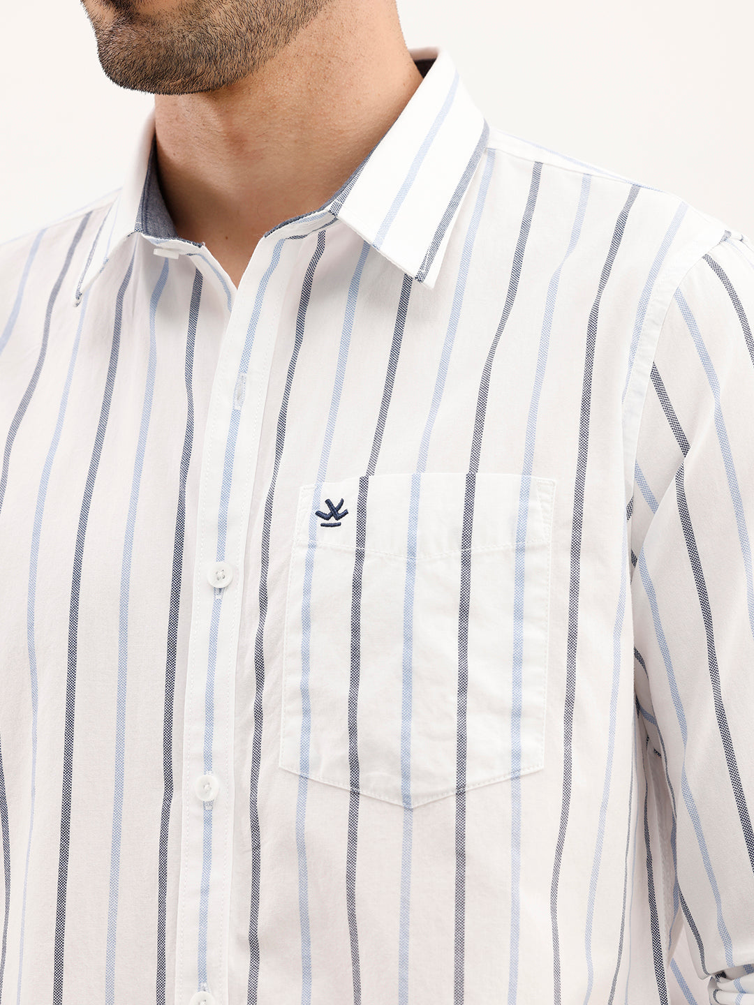 Slim Fit Striped Shirt | White