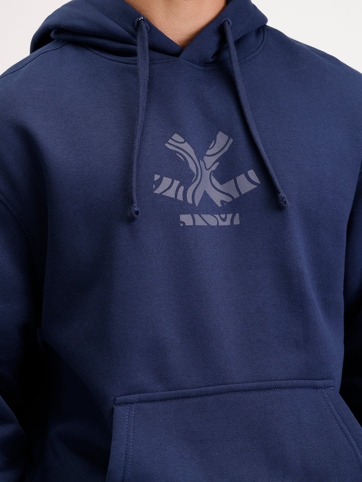 Solid Oversized Fit Hoodie  | Blue