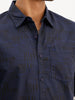 Regular Fit AOP Fill Sleeve Shirt | Navy Blue