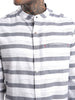 Premium Grey And White Striped Shirt