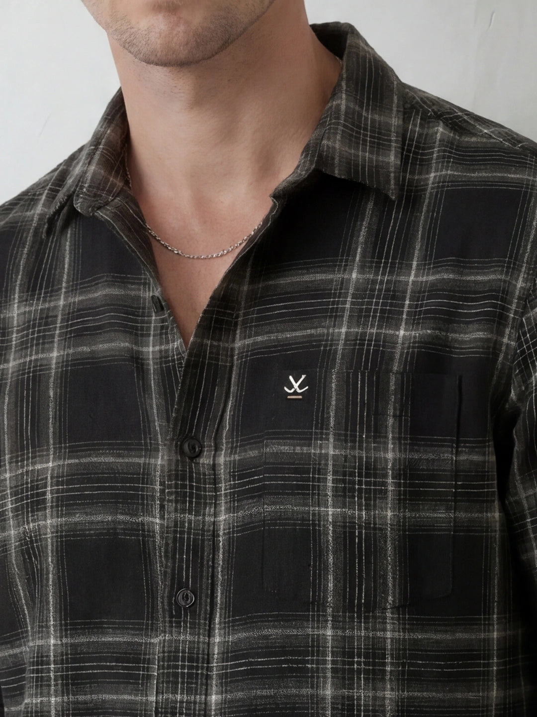 Classic Regular Fit Checkered Shirt | Black