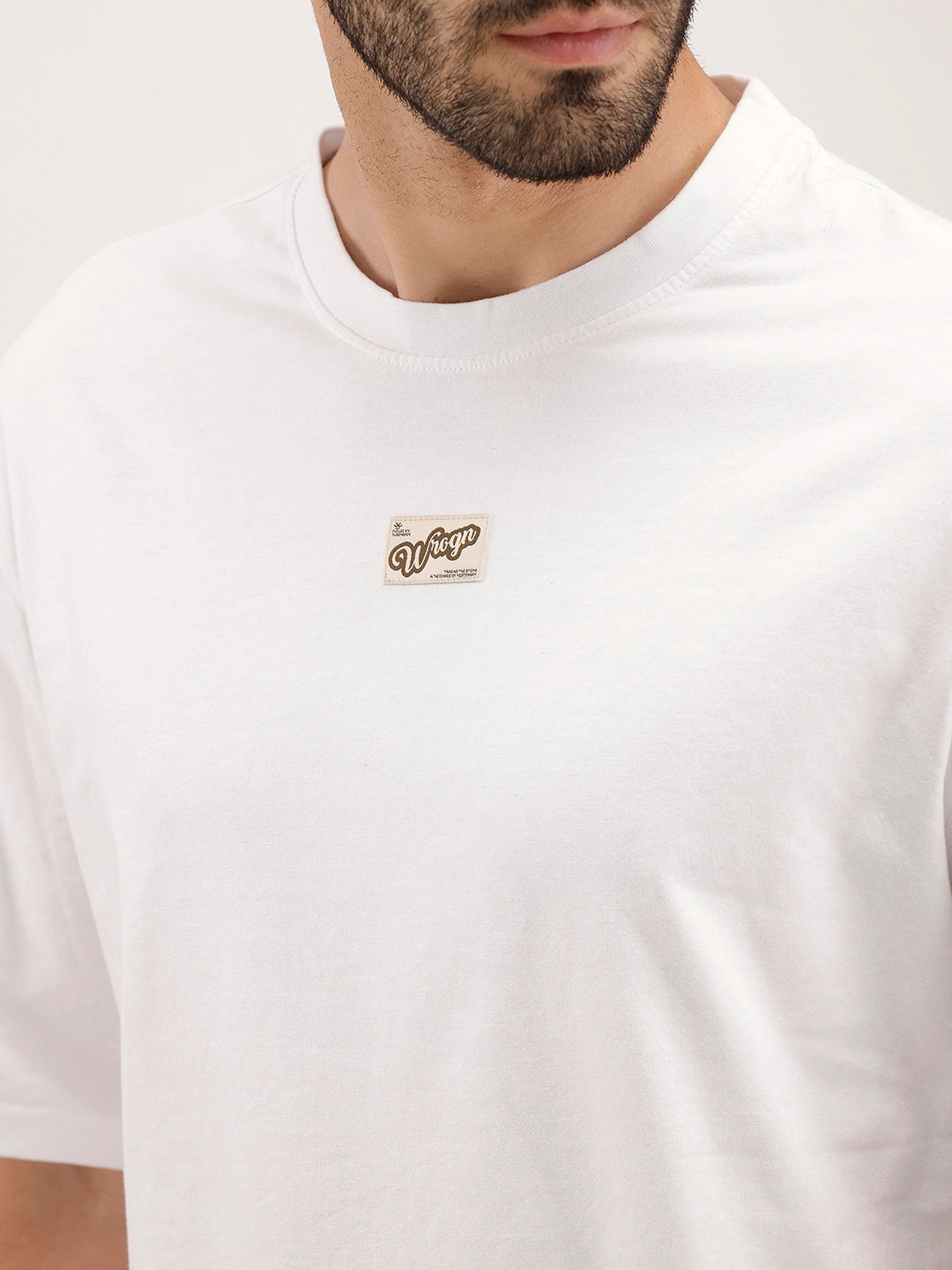 Oversized Patch Detail T-Shirt | White