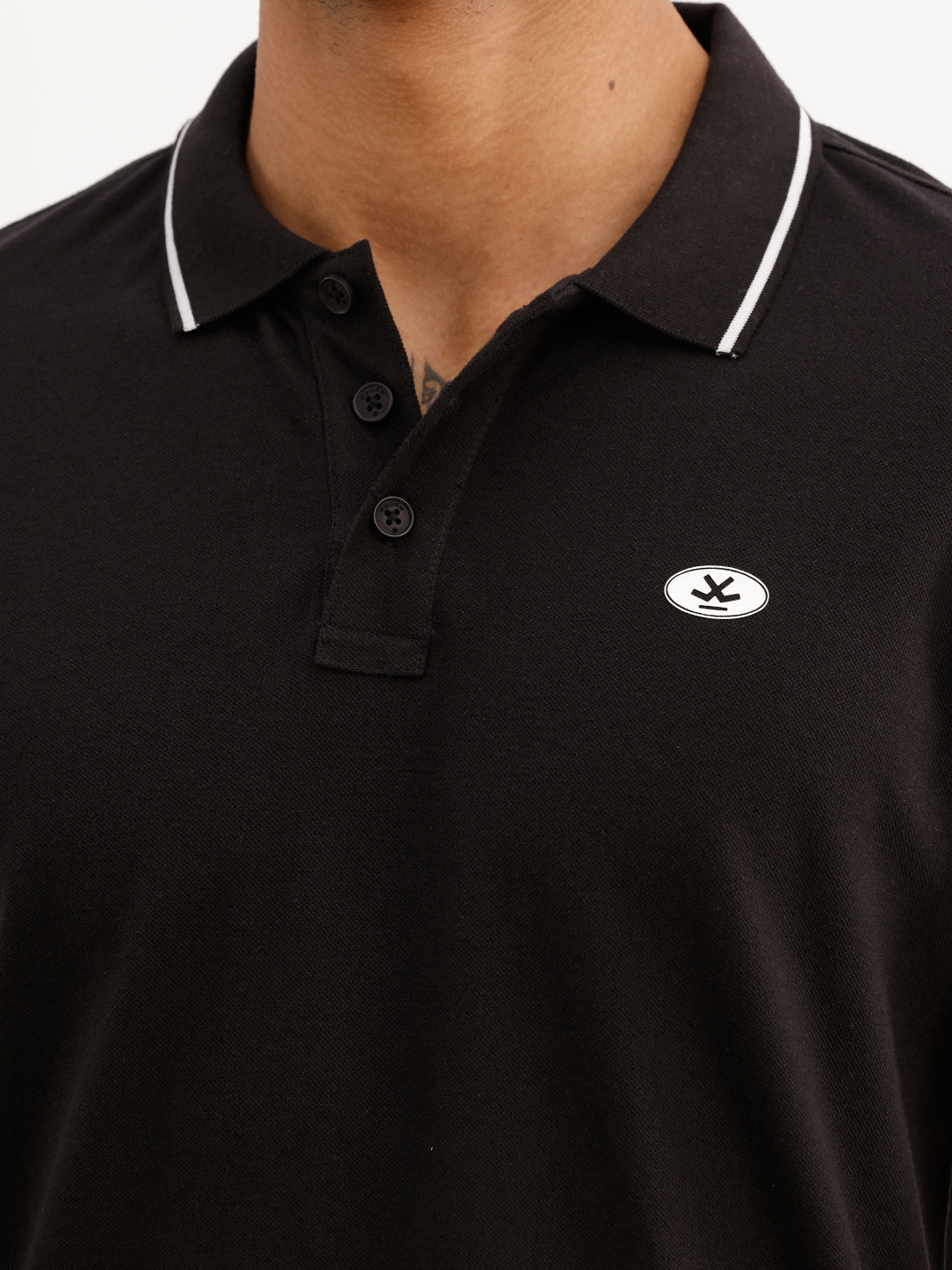Solid Tipping Collar Polo T-Shirt | Black | WWTS230F