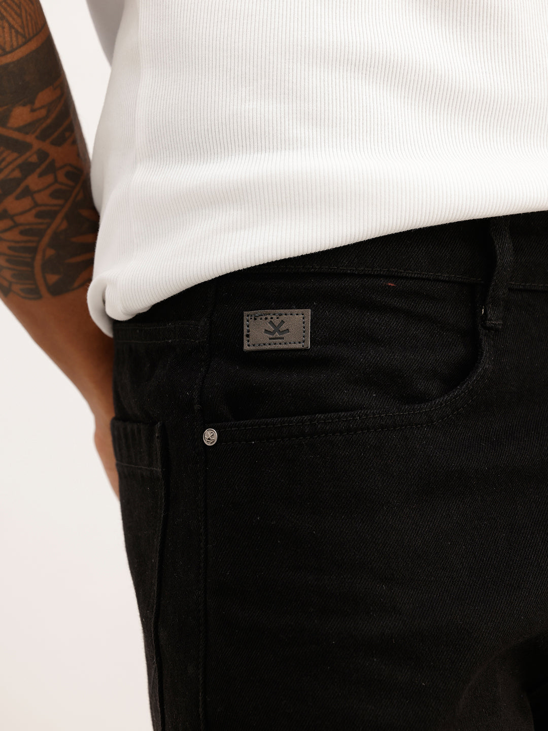 Solid Anti Fit Denim Jeans | Black