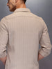 Men's textured full sleeve shirt with subtle pattern | Beige