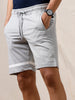 Grey Cotton Shorts With Print