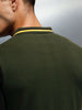 Colourblock Causal Men's Polo Neck T-Shirt | Olive