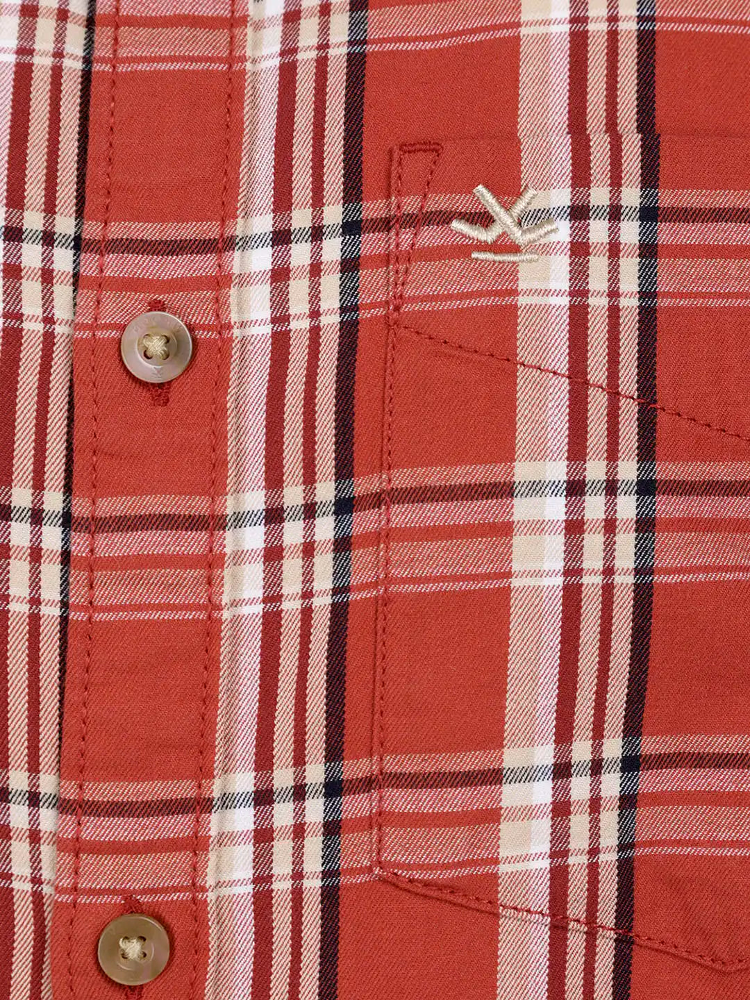 Classic Cotton Twill Checks In Slim Fit  |  Red